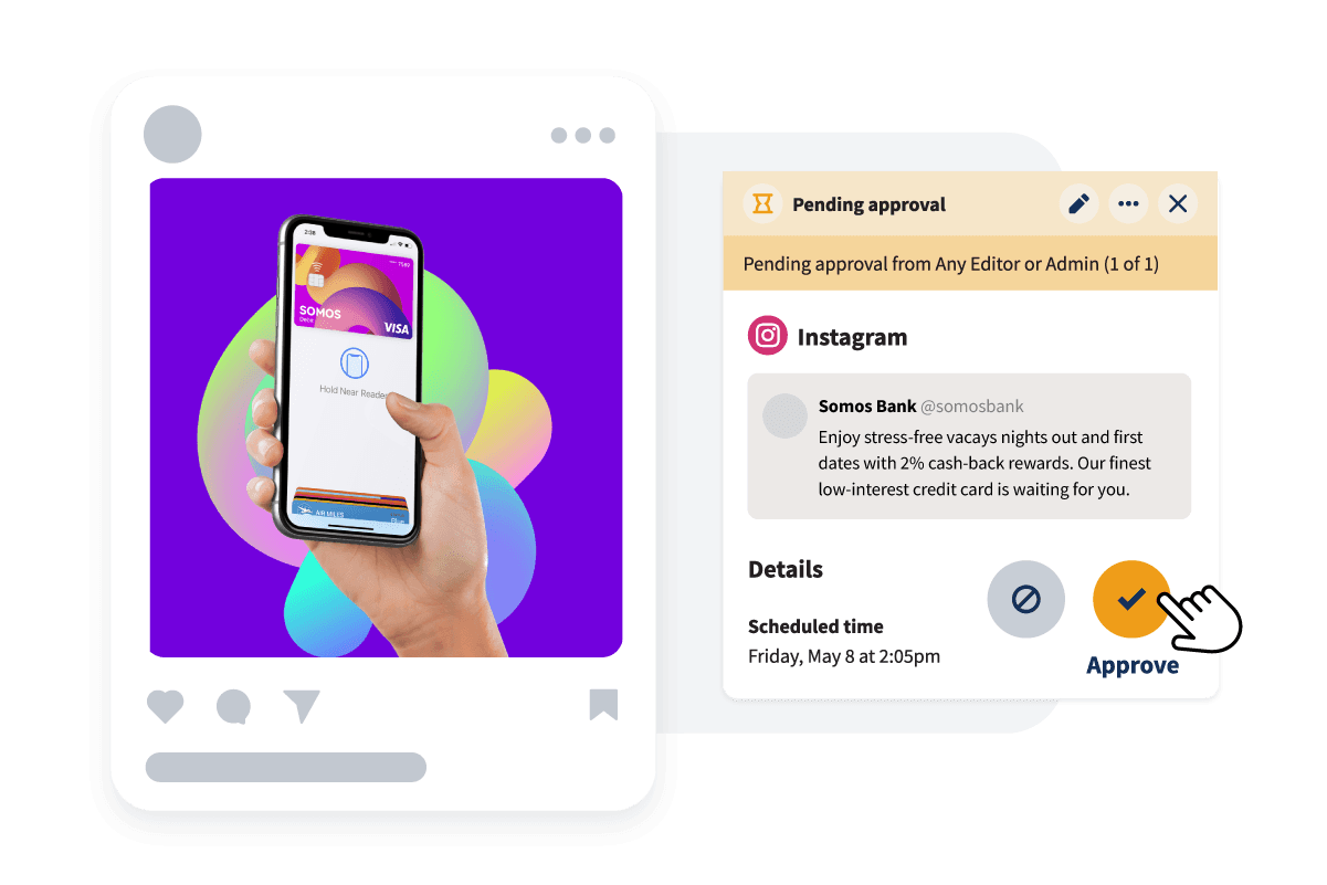 Screenshot sample of approval process for AI-written copy.